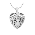 Paws Heart Silver Jewelry Ash Urn - Love Charms™ Option