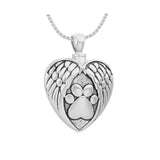 Paws Heart Silver Jewelry Ash Urn - Love Charms™ Option