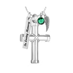 Faithful Cross Cremation Jewelry Urn - Love Charms Option