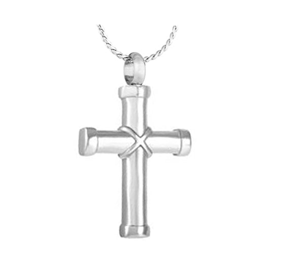 Faithful Cross Cremation Jewelry Urn - Love Charms Option