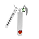 Red Heart Bar Cremation Jewelry Urn - Love Charms® Option
