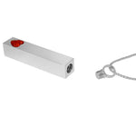 Red Heart Bar Cremation Jewelry Urn - Love Charms® Option