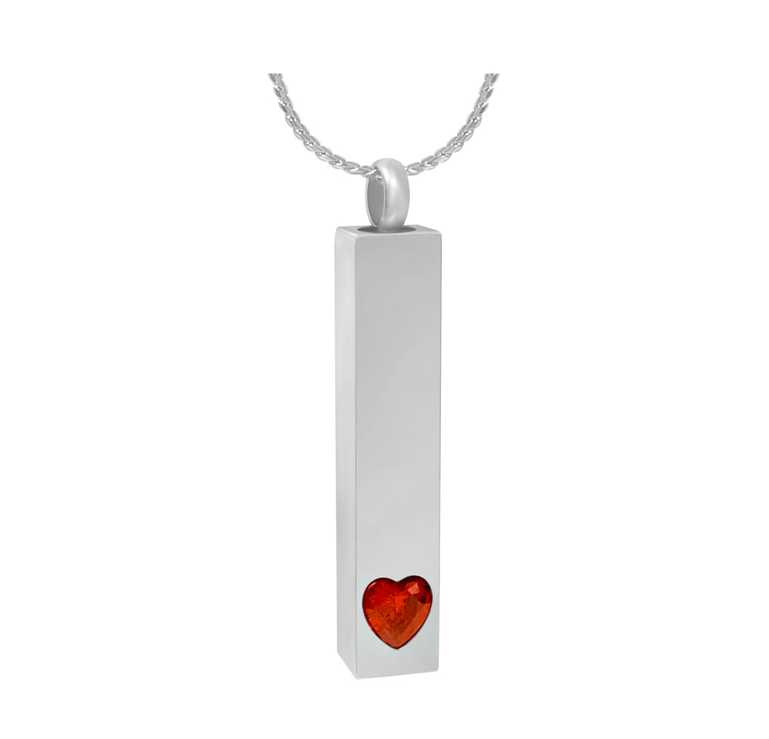 Red Heart Bar Cremation Jewelry Urn - Love Charms® Option