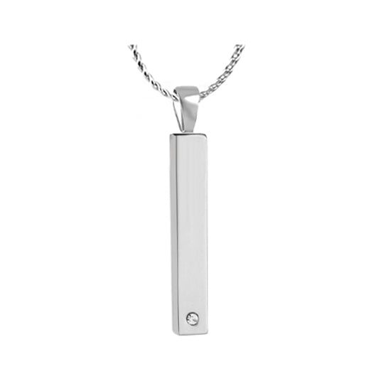 Stainless Crystal Bar Pendant Ash Urn - Love Charms™ Option