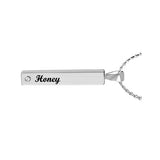 Stainless Crystal Bar Pendant Ash Urn - Love Charms™ Option