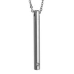 Stainless Slender Cylinder Cremation Jewelry Urn - Love Charms Option