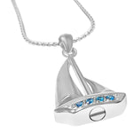 Sail Boat Pendant Cremation Ash Jewelry Urn - Love Charms® Option