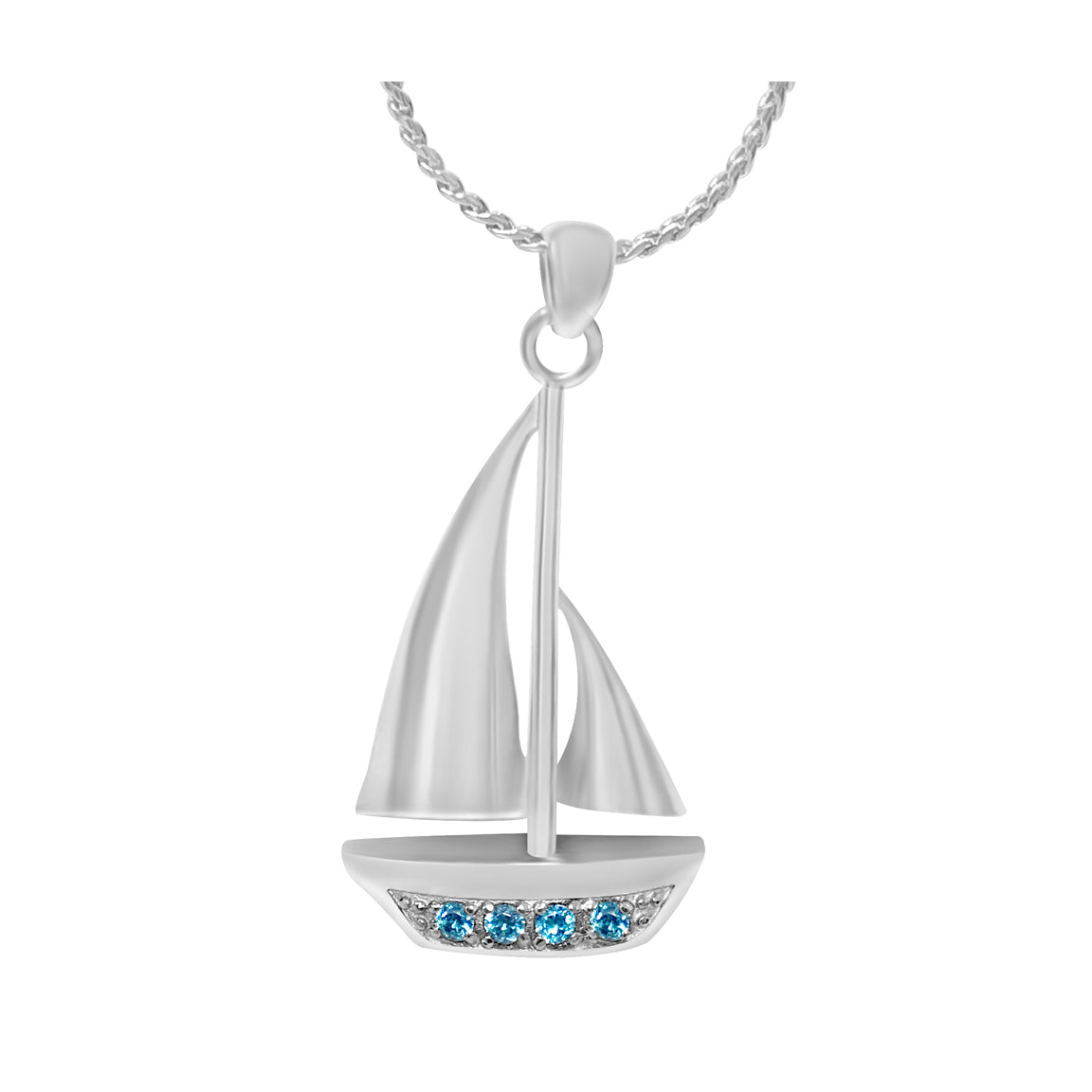 Sail Boat Pendant Cremation Ash Jewelry Urn - Love Charms® Option