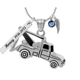 Tow Truck Cremation Jewelry Urn - Love Charms® Option