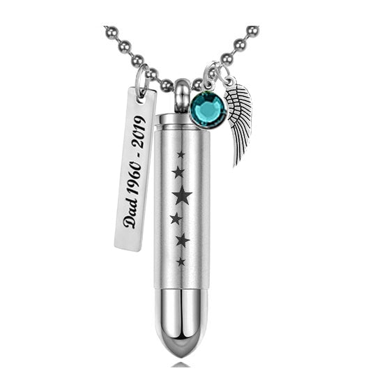 Stars Bullet Pendant Urn - Love Charms Option