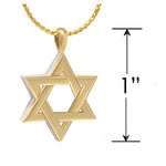 Jewish Star of David White & Yellow 14KT Gold Cremation Jewelry Urn - SHIPS NOW