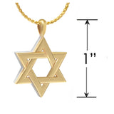 Jewish Star of David White & Yellow 14KT Gold Cremation Jewelry Urn - SHIPS NOW