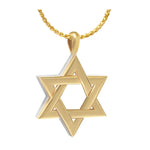 Jewish Star of David White & Yellow 14KT Gold Cremation Jewelry Urn - SHIPS NOW