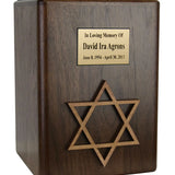 Personalized Star Of David Wood Urn