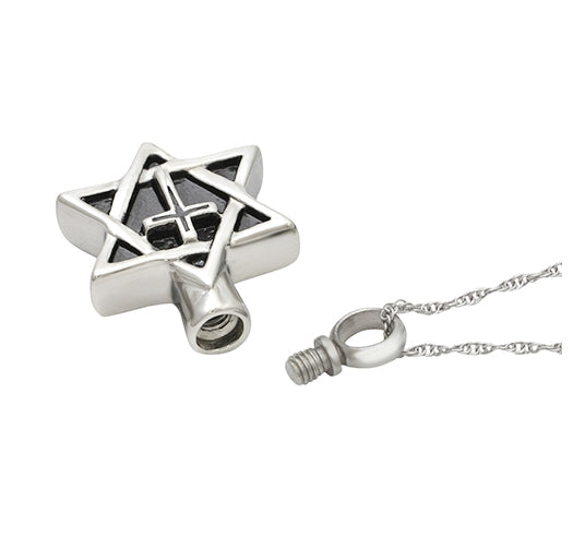 Star of David Cross Pendant Urn  