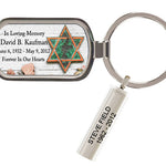 Custom Made Jewish Stones Memorial Keychain Keepsake