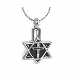 Star of David Cross Pendant Urn - Love Charms Option