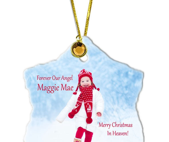 Personalized Ceramic Snow Flake Ornament