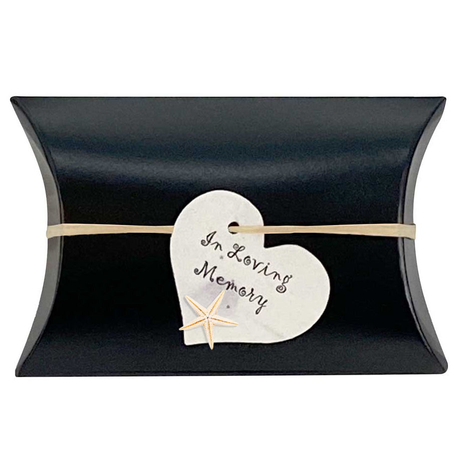 Starfish Mourning Black Miniature Peaceful Pillow® Urn - In Loving Memory - Set of 2