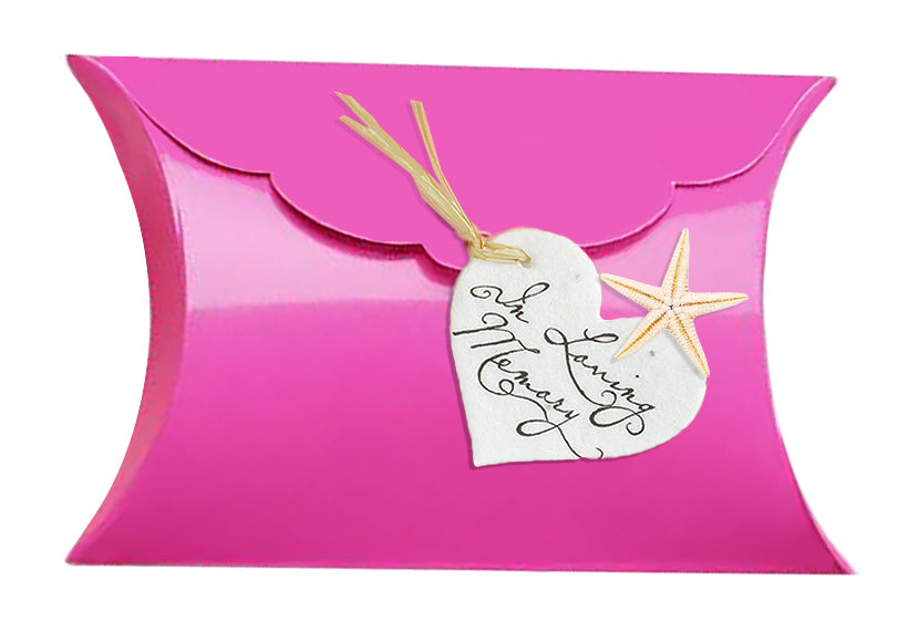 Starfish Fuchsia Little Peaceful Pillow® Water Burial Urn - In Loving Memory - Set of 2