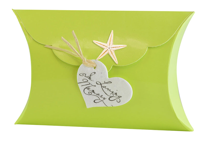 Starfish Spring Green Little Peaceful Pillow® Water Burial Urns - In Loving Memory - Set of 2 