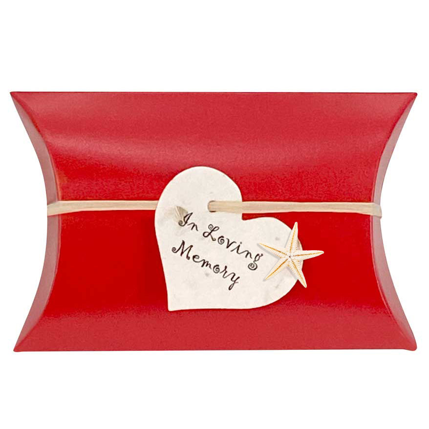 Starfish Love Red Miniature Peaceful Pillow® Urn - In Loving Memory - Set of 2 