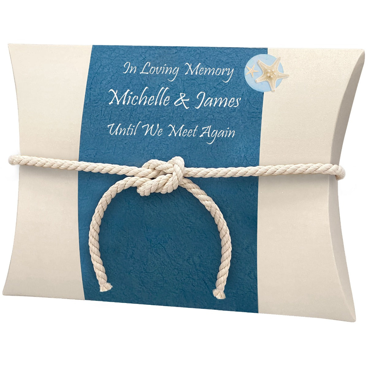 Sea Shell Starfish Fisherman Peaceful Pillow® Water Burial Cremation Urn - Biodegradable Burial At Sea Urn