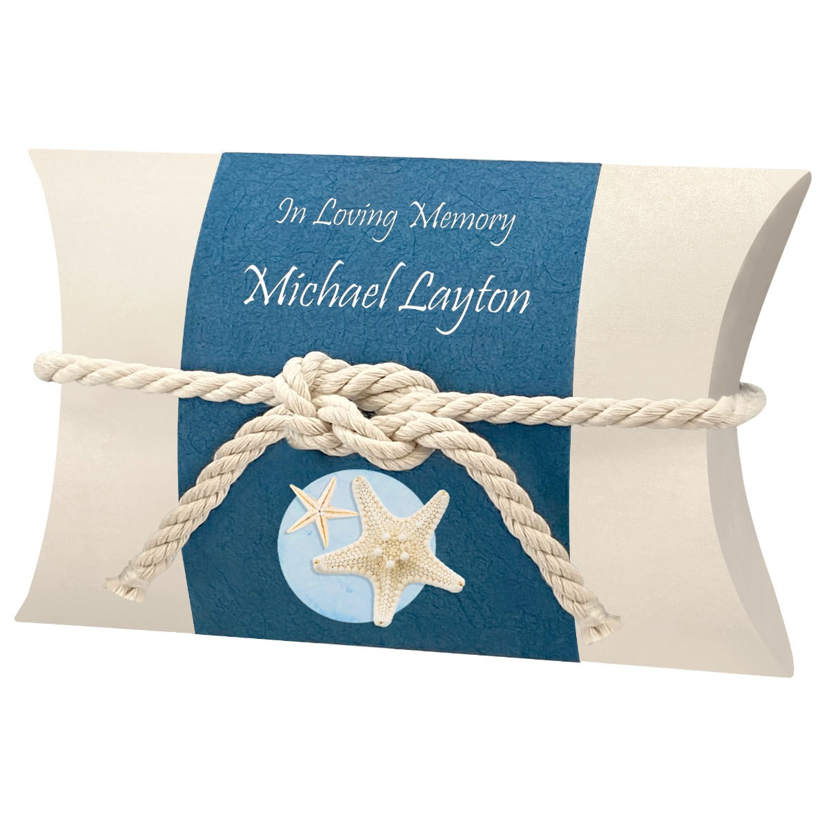 Sea Shell Starfish Fisherman Peaceful Pillow® Water Burial Cremation Urn - Biodegradable Burial At Sea Urn