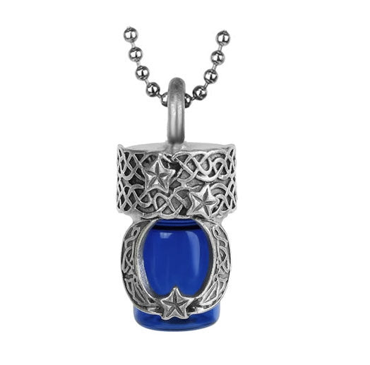  Starry Moon Blue Cobalt Pendant Urn - Love Charms Option