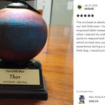 Raku Sticks & Stones Keepsake Urn & Engraved Stand