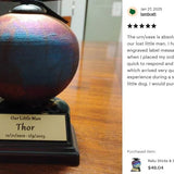Raku Sticks & Stones Keepsake Urn & Engraved Stand