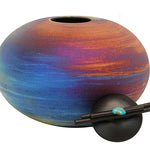 Raku Sticks & Stones Raku Cremation Adult or Medium Urn - Personalization Option