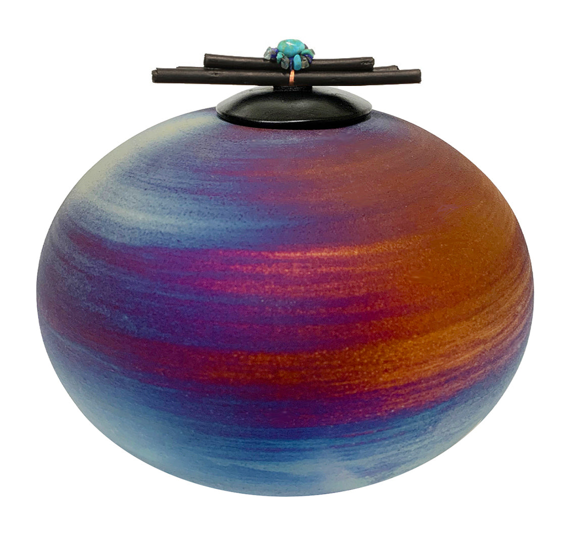 Raku Sticks & Stones Raku Cremation Adult or Medium Urn - Personalization Option