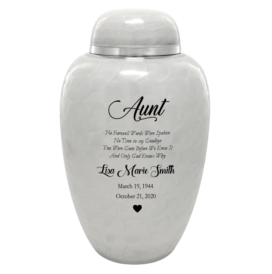 Sudden Passing Mom, Wife, Grandma & More Cremation Urn - Pro Laser Engraving