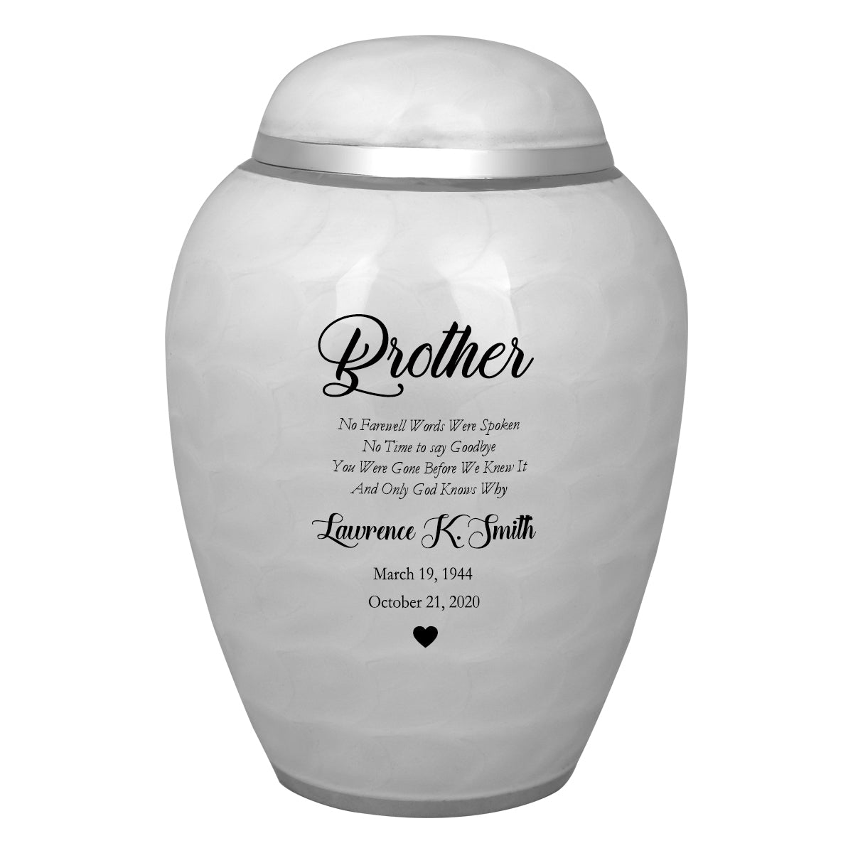 Medium Sudden Passing Dad, Husband, Grandpa & More Cremation Urn - Pro Laser Engraving