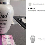 Sudden Passing Dad, Husband, Grandpa & More Cremation Urn - Pro Laser Engraving