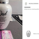 Sudden Passing Dad, Husband, Grandpa & More Cremation Urn - Pro Laser Engraving