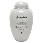 Sudden Passing Mom, Wife, Grandma & More Cremation Urn - Pro Laser Engraving
