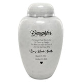 Sudden Passing Mom, Wife, Grandma & More Cremation Urn - Pro Laser Engraving