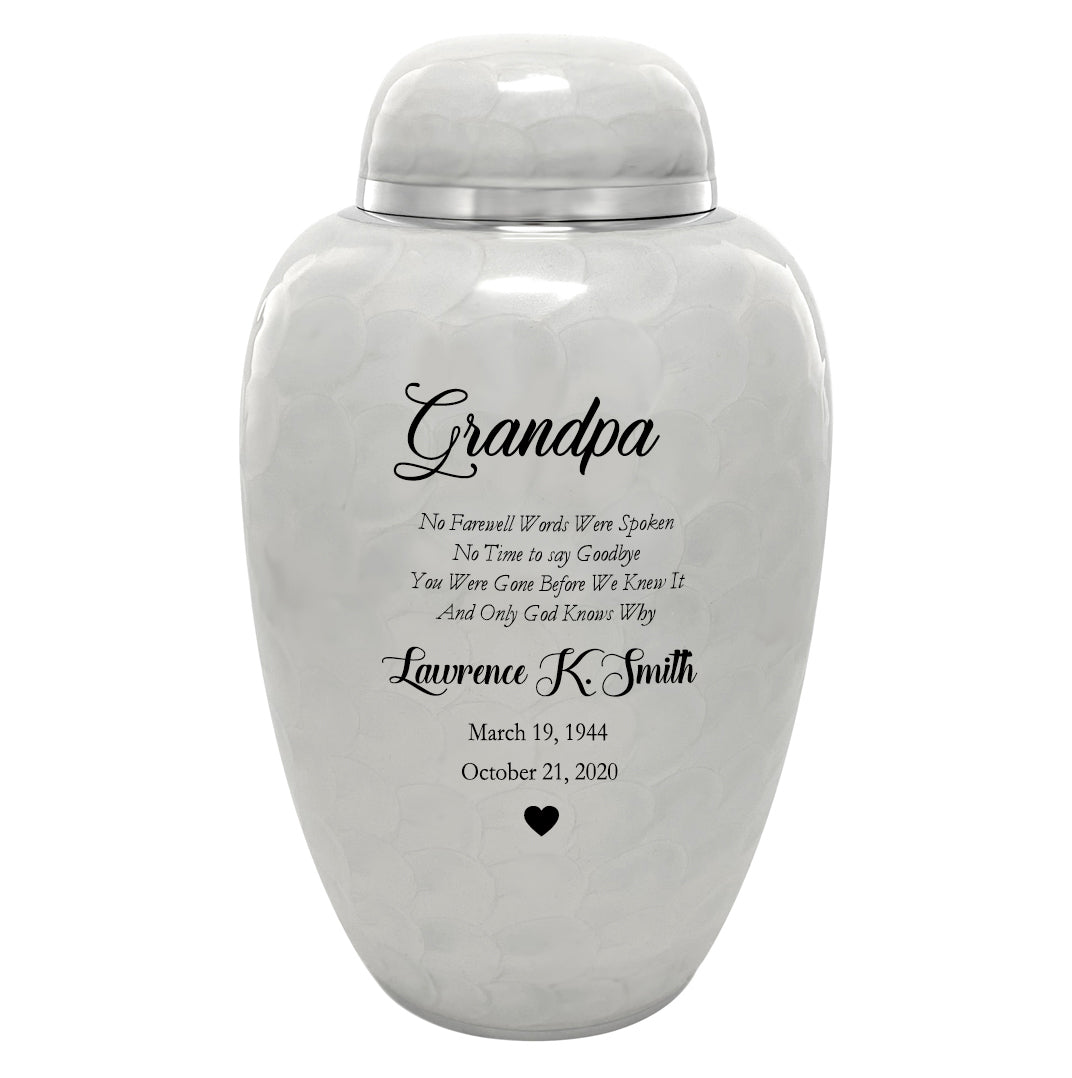 Sudden Passing Dad, Husband, Grandpa & More Cremation Urn - Pro Laser Engraving