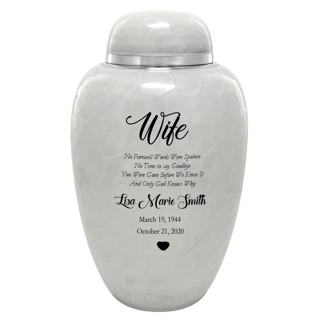 Sudden Passing Mom, Wife, Grandma & More Cremation Urn - Pro Laser Engraving