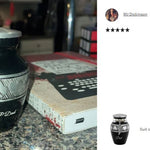 Suits of Cards Black Pewter Keepsake Urn - Love Charms™ Option