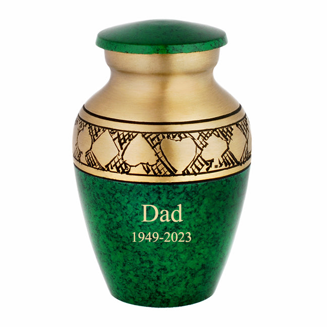 Suits of the Cards Green Poker Keepsake Urn