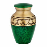 Suits of the Cards Green Brass Keepsake Urn