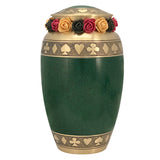 Suits of the Cards Green Cremation Urn - Poker Adult Urn - Tribute Wreath™ - Pro Diamond Engraving