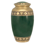 Suits of the Cards Green Cremation Urn - Poker Adult Urn - Tribute Wreath™ - Pro Diamond Engraving