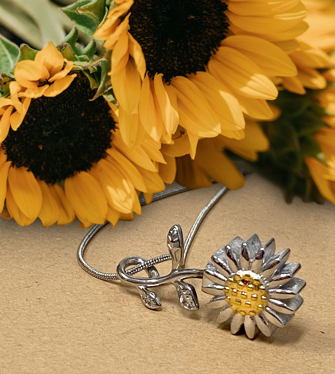 Sunflower Ash Pendant Urn - Love Charms™ Option