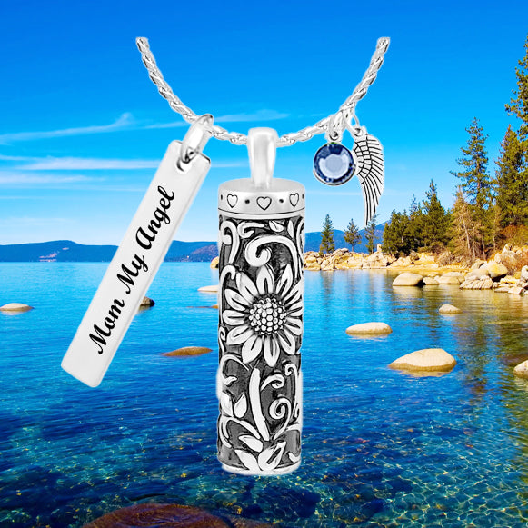 Sunflower Garden Jewelry Cremation Urn - Love Charms® Option