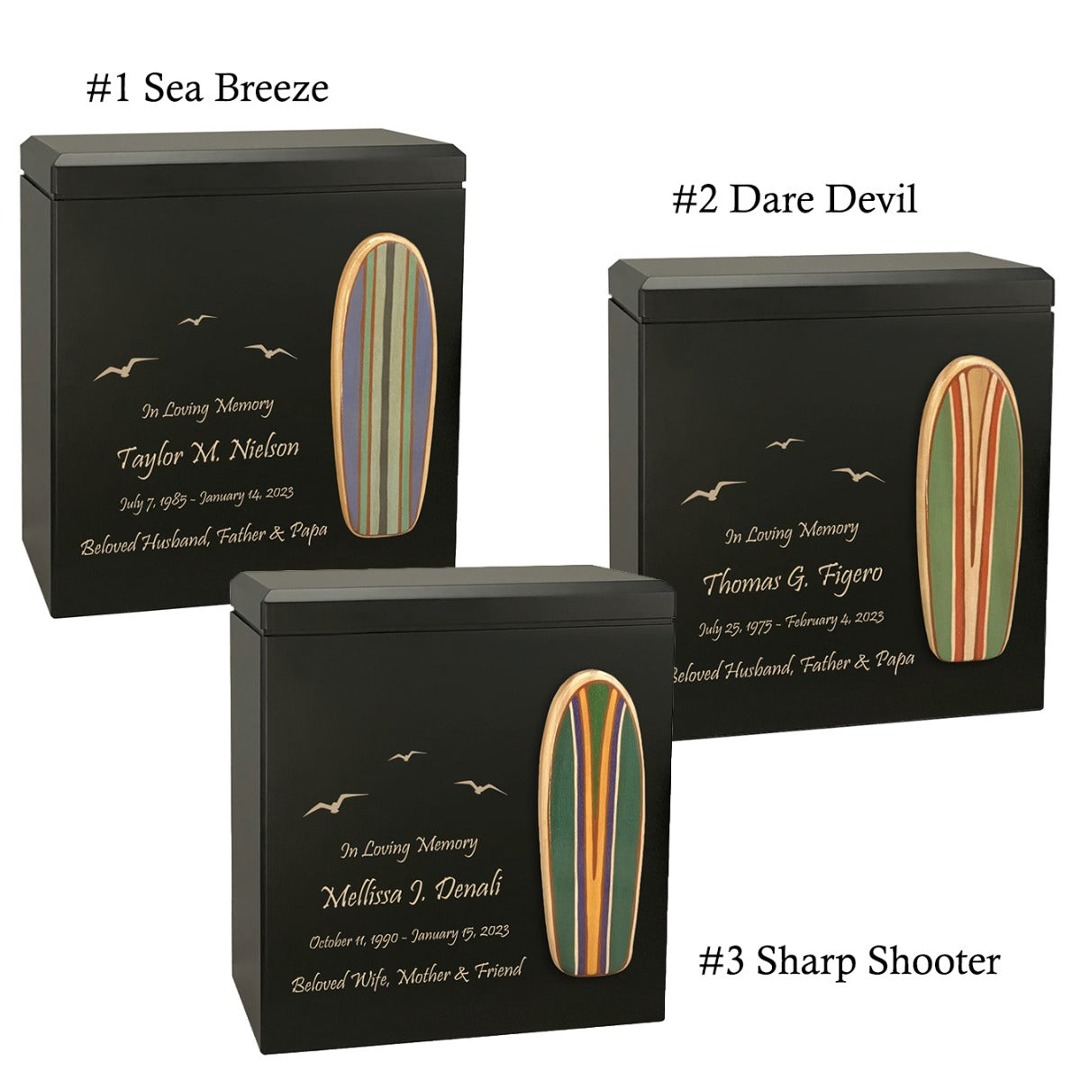 Surf Rider Paddle Boards Wood Cremation Urn - Choose One of Three Options