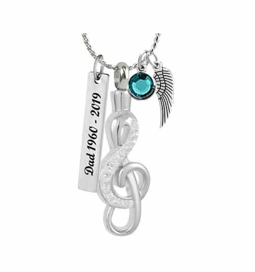 Sweet Music Ash Pendant Urn - Love Charms Option